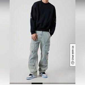 PacSun Light Indigo Baggy Cargo Jeans 34x32